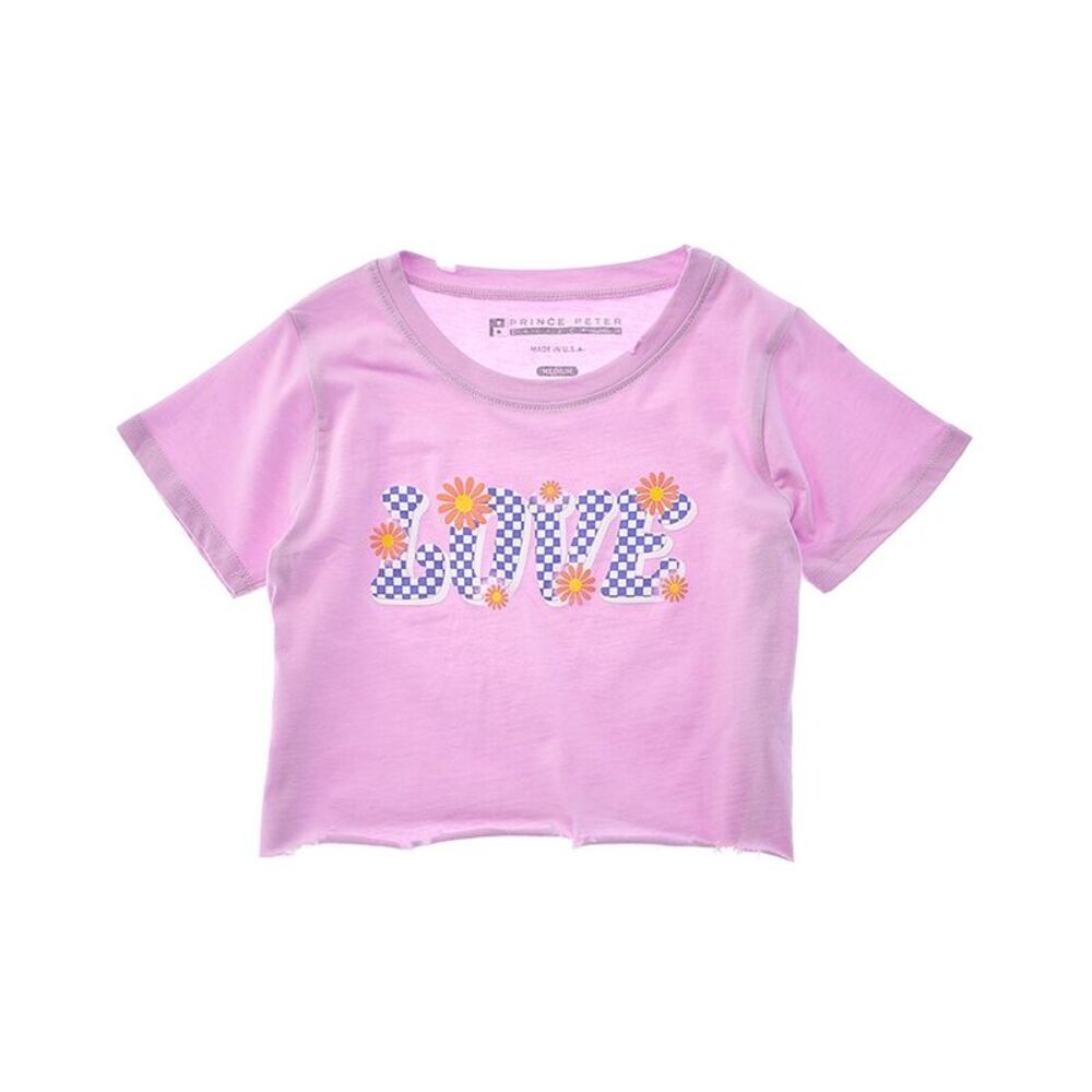 Prince Peter Collection Girls Prince Peter Love Crop T-Shirt, Purple